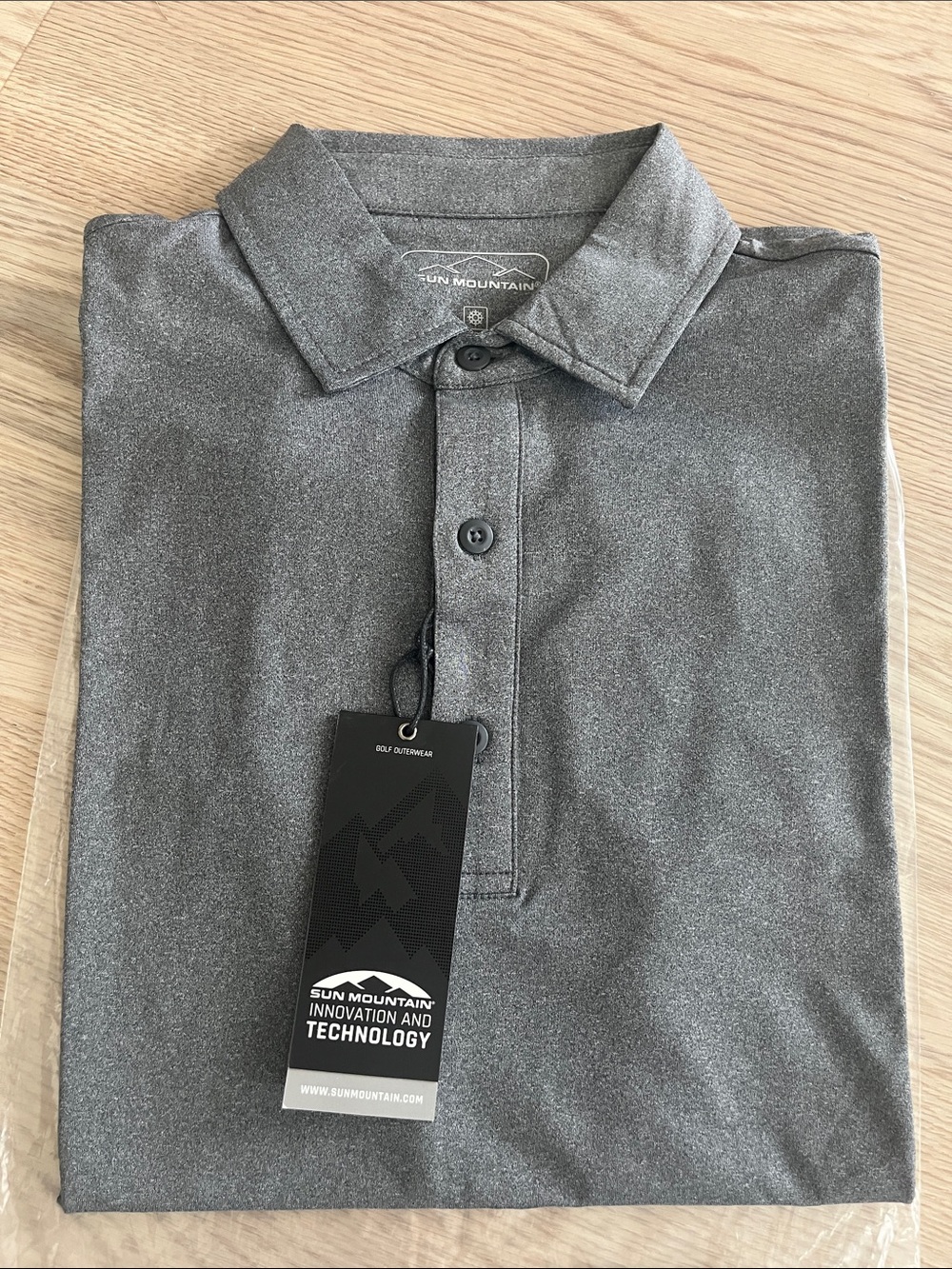 Sun Mountain Men's Heather Gray Performance Polo